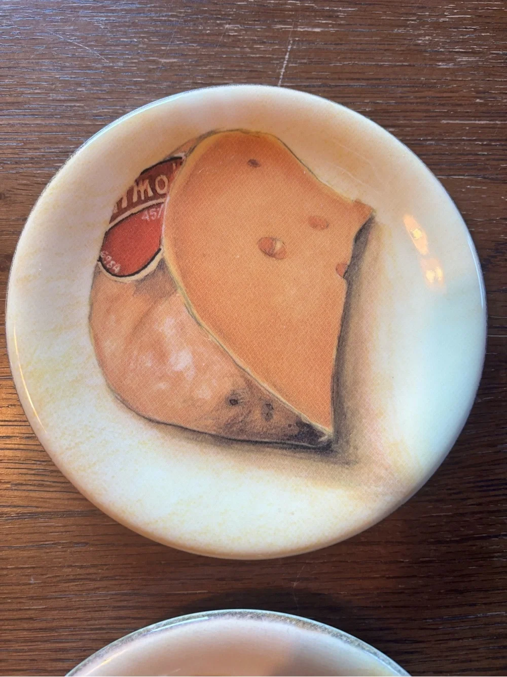 Williams Sonoma Cheese-Themed Decorative Accent Plates in Cream and Tan